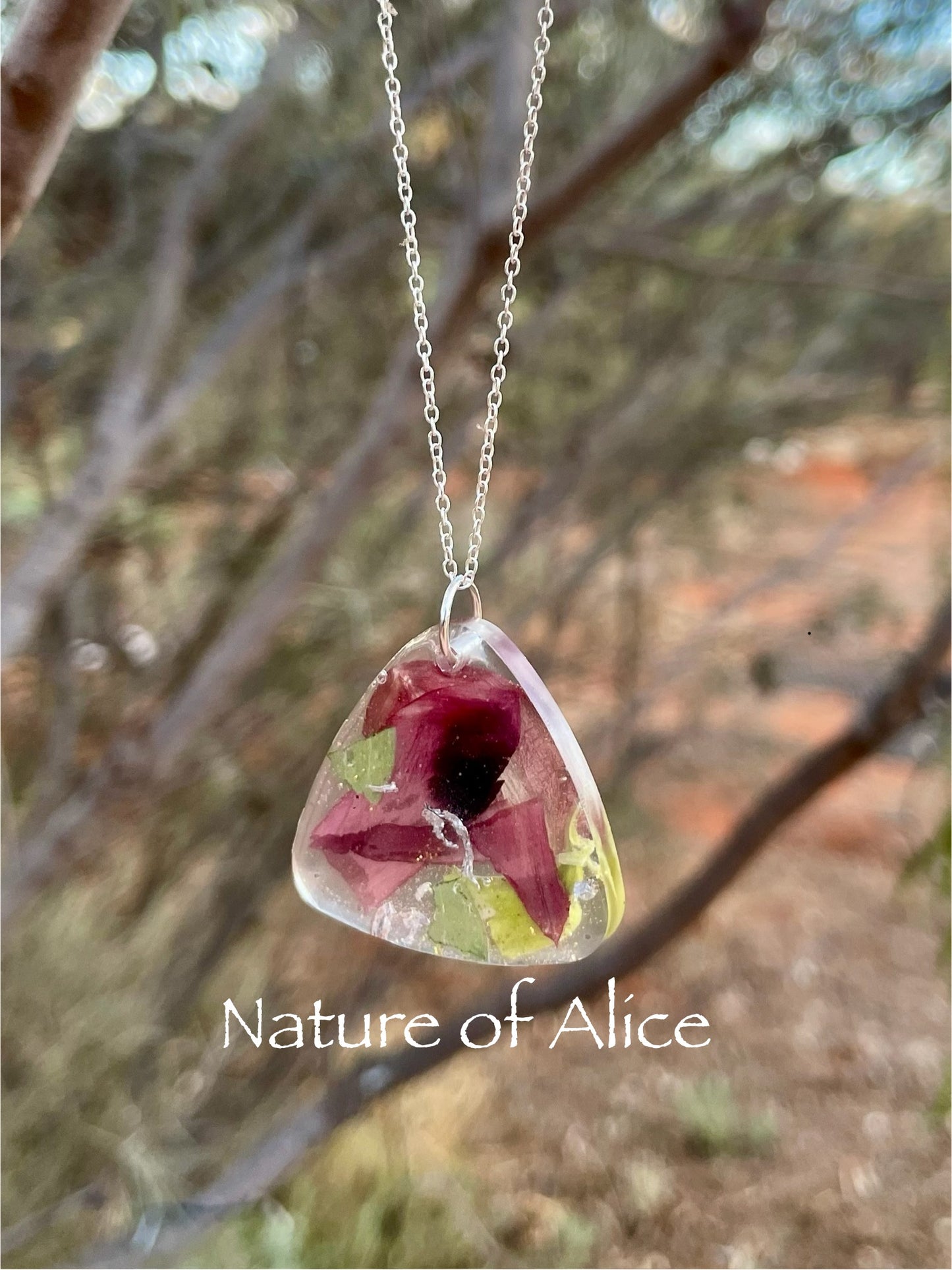 Sturt's Desert Pea, necklace, pendant, silver, Alice Springs, Central Australia, Northern Territory, native wildflowers