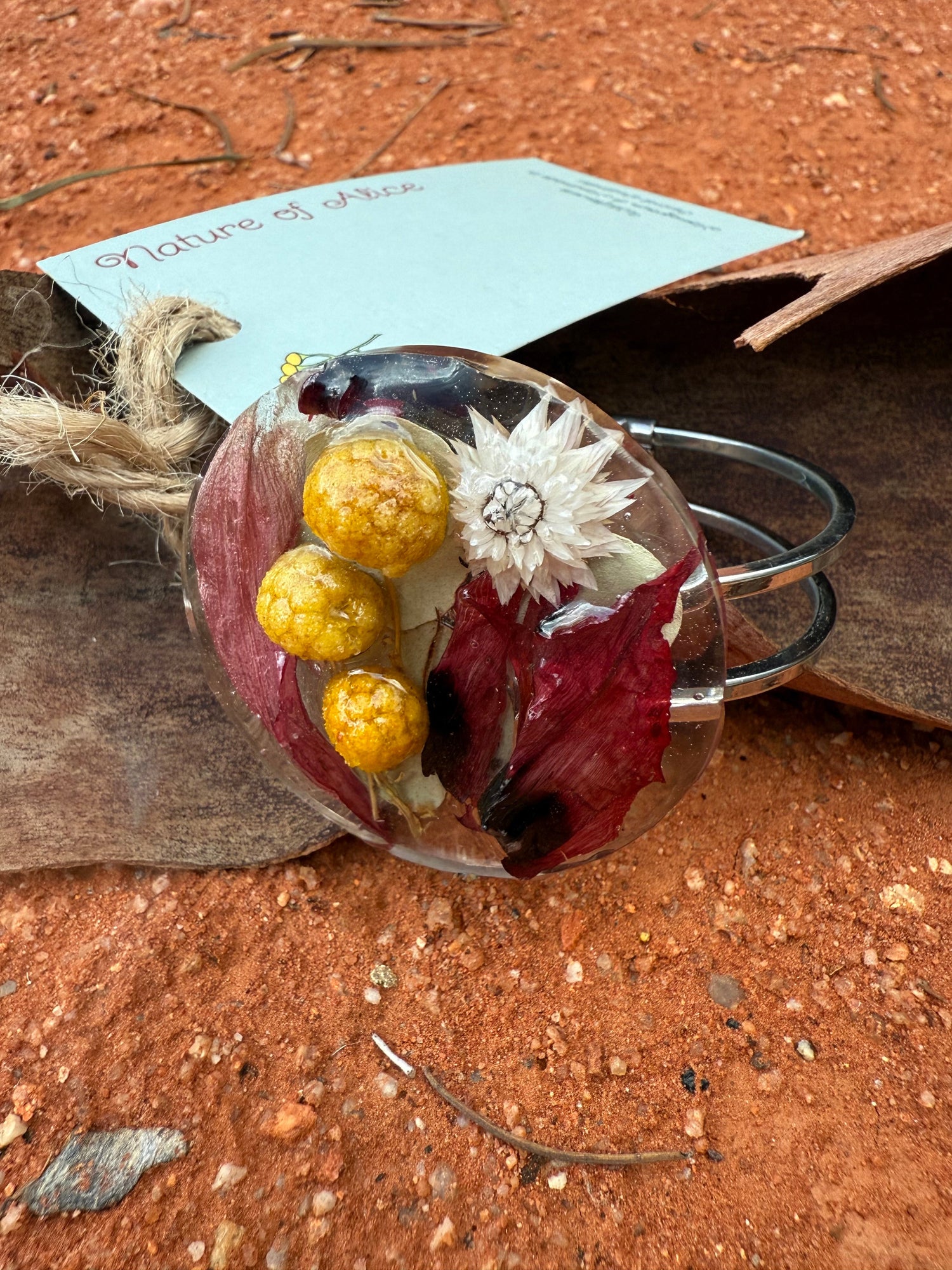 Sturt's Desert Pea, Billy Buttons and Sunray Daisy Bangle