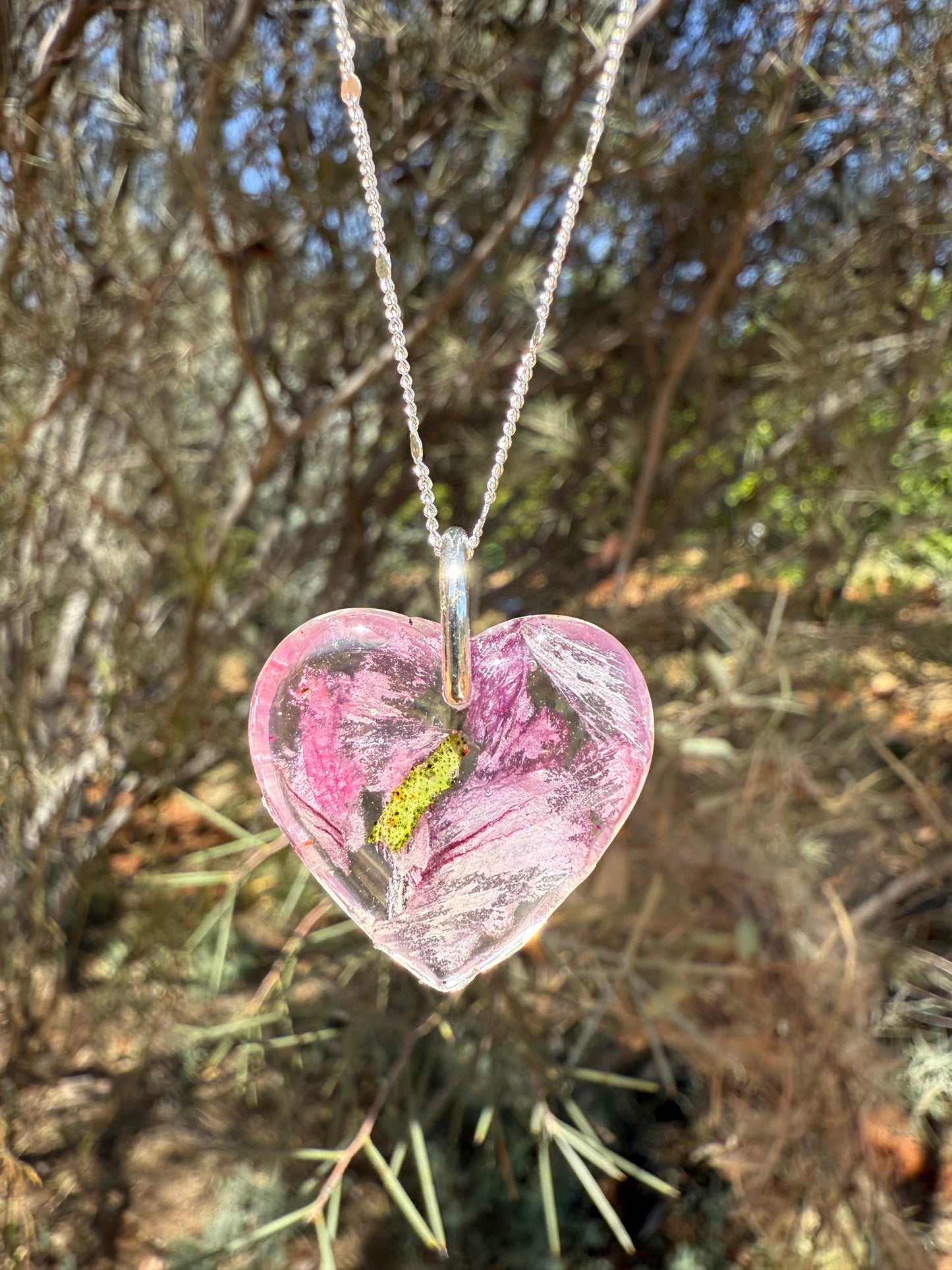 The Desert Rose set - Heart Pendant and Earring Studs